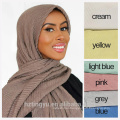 Fashion wholesale New style women plain dubai muslim scarf women crinkle pleated cotton hijab